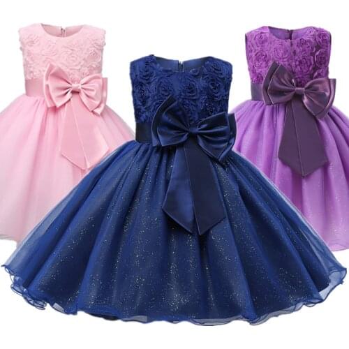 Girls Lace Flower Princess Dress Kids Wedding Birthday Elegant Party Dress Teenager Girl Pageant Gown Children Christmas Clothin