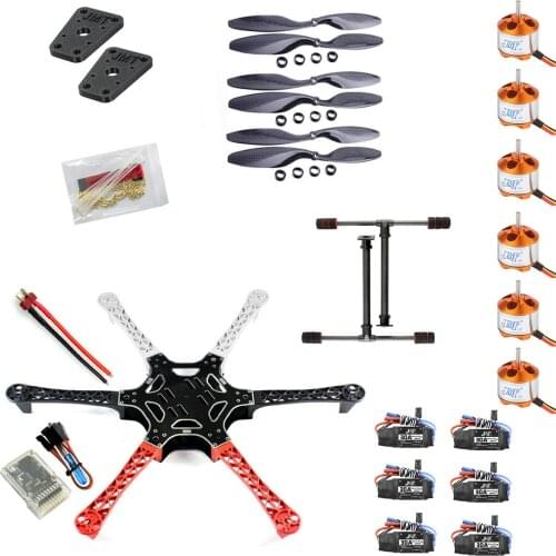 F550 Drone FlameWheel Kit With QQ HY ESC Motor Carbon Fiber Propellers +Tall Landing Skid PTZ F05114-Z