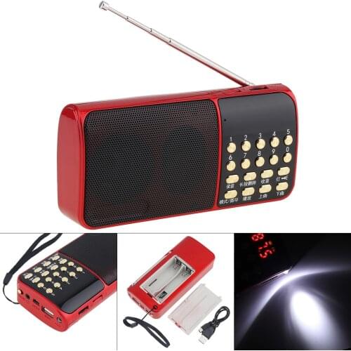 E51 Portable Mini FM Radio TF Card USB Built-In Speaker MP3 Music Player With 1X 18650 Battery (NOT Included ) for Home Party