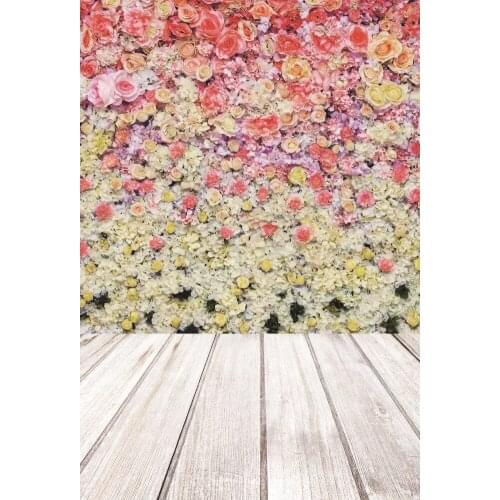 Yeele Birthday Gradient Flowers Wall Floor Photography Backdrop Photographic Studio Photo Photocall Background Decorations Prop