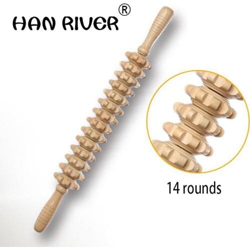 High density cracks ecru coarse full-body massage stick roller shaft back massage lamented Wooden full-body massage stick