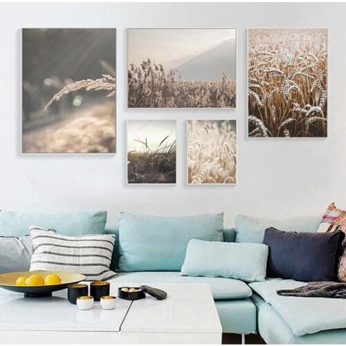 And Prints Wall Pictures For Living Room Decor Farm Plant Bird Leaves Wheat Landscape Wall Art Canvas Painting Nordic s