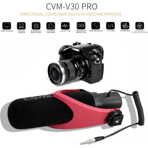 Comica V30 PRO Microphone Directional Condenser Video Interview Recording Mic Microphone for DSLR Camera with Wind muff
