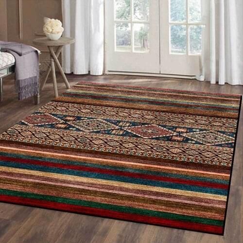120x160cm carpet American abstract geometric ethnic stripes dark living room bedroom bedside carpet floor mats area rug large