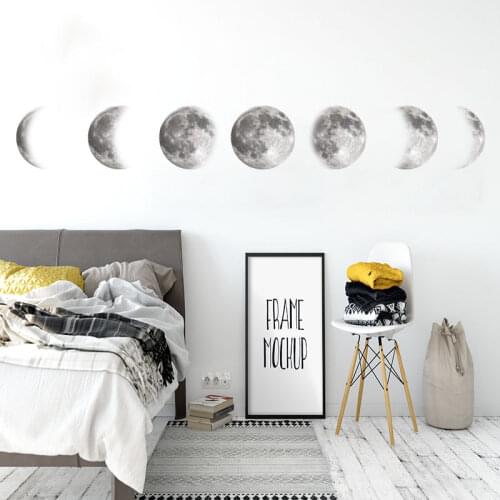 Creative Moon phase 3D Wall Sticker Home living room wall decoration Mural Art Decals background decor Moon stickers