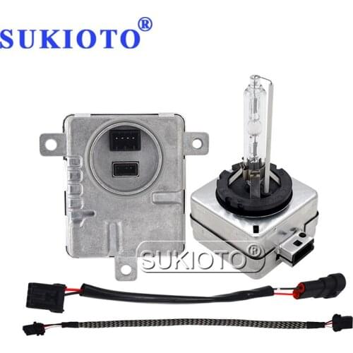 SUKIOTO 1 Piece 55W Xenon D1S HID Headlight Bulb Ballast Kit With Cable Wire 4300K 5000K 6000K D3S D8S Car Headlight HID Bulb