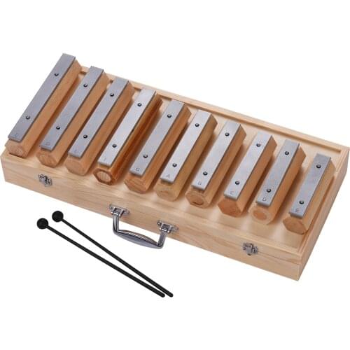 Muslady 10 Notes Xylophone Glockenspiel Disconnect-type Design Percussion Instrument for Musical Education Rhythm Training
