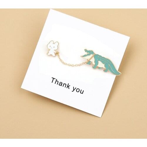Rabbit and crocodile Metal Enamel Pins and Brooches for Women Men Lapel Pin Backpack Bags Hat Badge