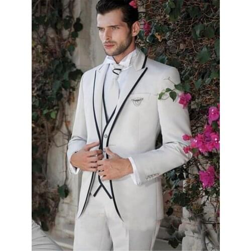 Fashionable Peak Lapel Groom Tuxedos Wedding Prom Party Business Suits Mens Blazer Waistcoat Sets (Jacket+Pants+Vest+Tie) K:767