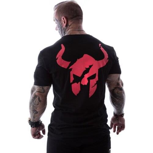 Men Casual Fashion Black Print T-shirt Gyms Fitness Bodybuilding Workout Cotton t shirt 2021 New Male Tee Tops Crossfit Clothing