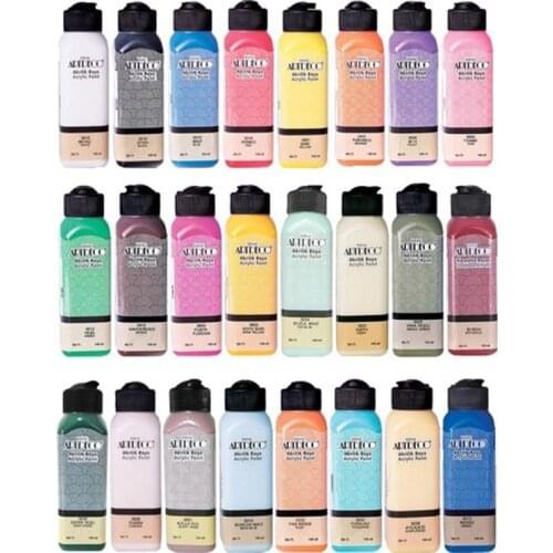 Acrylic Paint Set 24 Color * 140 Ml Opaque Classic And Pastel Tons For Wooden Polyester Paper Glass Ceramic
