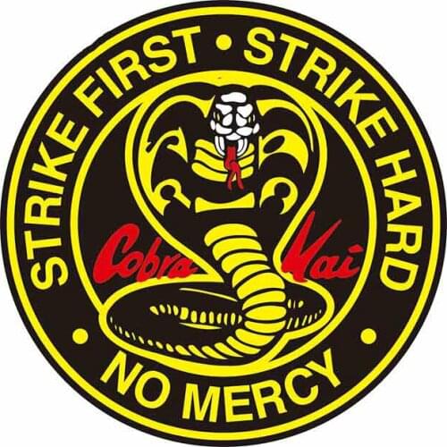 Personality Car Sticker for Cobra Kai Circle Logo Big Cobra Fine Decal Waterproof Suitable for VAN RV Car Decoration 13*13cm