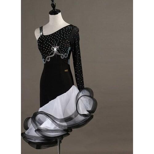 Sexy Latin Dance Dress For Women Rhinestone Cha Cha Salsa Competition Clothes Samba Rumba Performance Outfit Tango Wear DC2485