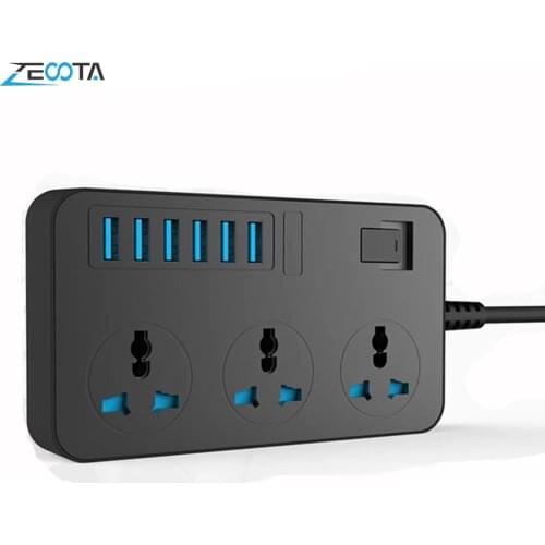 Power Strip Smart USB Socket Adapter Surge Protector 3 Way AC Universal Outlets Electrical Plug EU/US UK/AU 2m Extension Cord