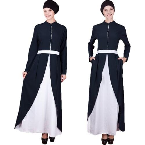 Vintage Dubai Women Muslim Maxi Dress Islamic Loose Kaftan Warm Long Robe Vintage Turkey Abaya Dresses Ladies Ramadan Clothing