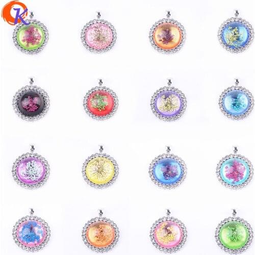 Fine Jewelry 10 Pieces/Lot 3D Round Mix Colors For Flower Mix Colors For Glass Sticker Flowers Inside For DIY Accessories Making