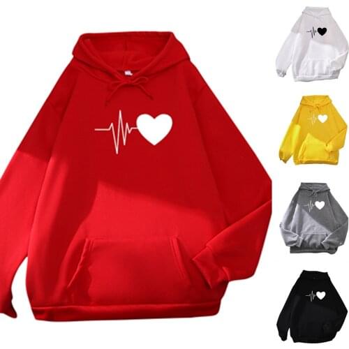 Womens New Casual Printed Top Long Sleeve Loose Hooded Sweatshirt Top With Pocket Comfy Daily Simple Sweatshirt Sudaderas Mujer