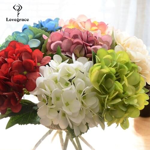 1 Head Big Silk Artificial Hydrangea Branch Simulation Silk Flower Hydrangea Wedding Back Road Lead Home Party Table Decor Flore