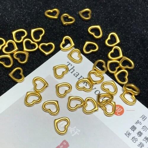 1PCS New Arrival Real 24K Yellow Gold Pendant Women Girl Luck Heart Smooth Bead / Very Small