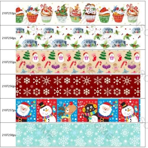 10 Yards Christmas Stripe Design Grosgrain Ribbon Balloon Cake Printing for Gift Wrapping Christmas Wedding Party Decoration