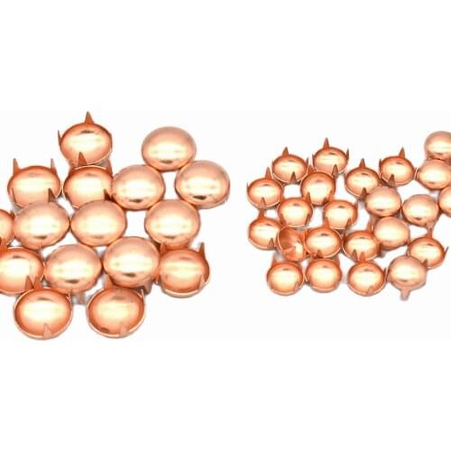 100pcs Rose gold Round Dome Studs Spike 4 Cone Claw Nailheads Rivets For DIY Craft Making Jacket Bags Belts Leather Craft