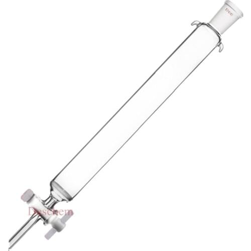 400ml,24/40,Glass Chromatography Column,OD 45mm,Body Length 300mm,PTFE Stopcock