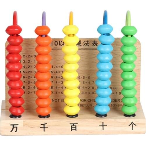 5 Digit Wooden Abacus Calculator Children Educational Toys, Kids Abacus Counting Frame Calculator Mathematics Teaching Tools