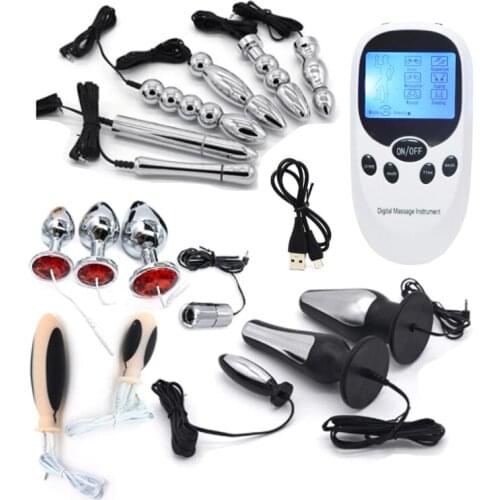 SM Electric Shock Pulse Anal Plug Vagina Ball Prostate Massage Butt Plug Dildo Vibrator masturbating Adult Anal dilator Sex Toys