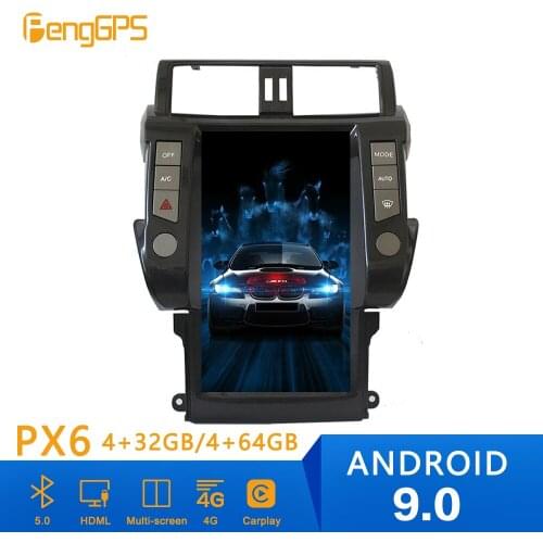 Tesla Style Android 9.0 PX6 4GB RAM Car GPS Navigation For TOYOTA Land Cruiser Prado 150 2014-17 Head Unit Multimedia Player