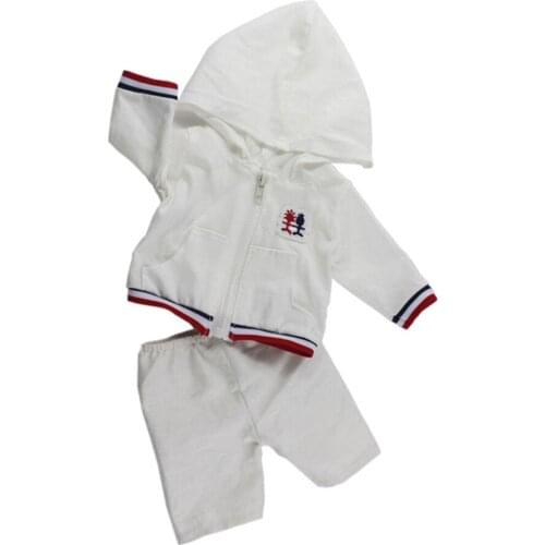 White Long Sleeve Shorts Pants for 18'' American Doll Doll Accessory