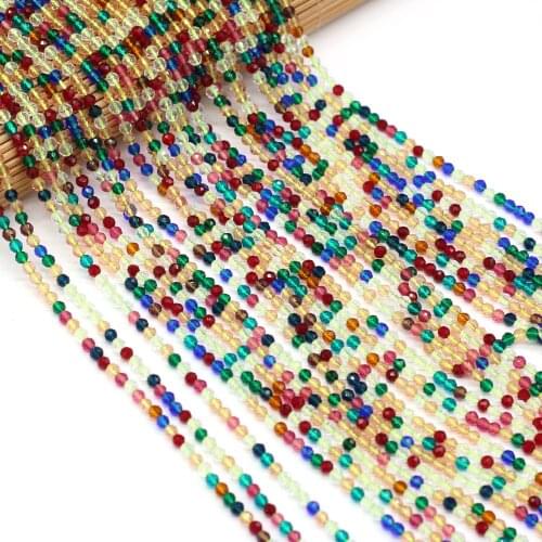 Natural Stone Bead Small Colorful Faceted Round Crystal Beads for Jewelry Making Charm Necklace Bracelet Supplies