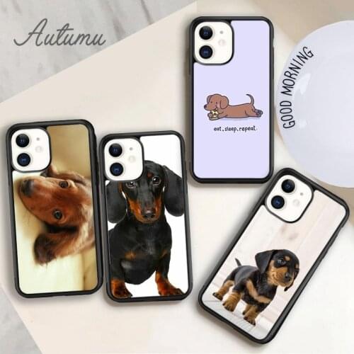 Dachshund dog Phone Case for iPhone 11 12 Pro Max mini X XR XS SE 2020 5 6S 7 8 Plus Samsung Galaxy S8 S9 S10 Cover shell