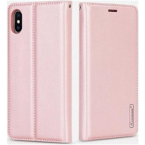 Hanman Leather Wallet Case Korea Style Fashion Phone Cover with Kickstand Credit Card Slot Strap For Iphone X