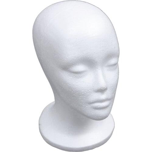 CNIM Hot Female Foam Mannequin Head Model Hat Wig Display Stand Rack white 14.3x12.5cm