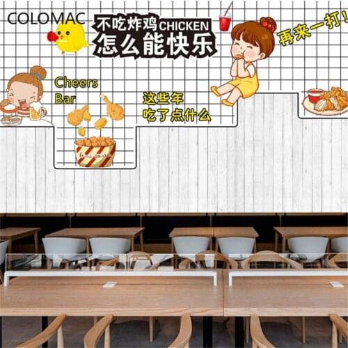 Colomac Custom Fried Chicken Restaurant Background Wallpaper Cold Drink Shop Personality Decor Mural Kitchen Decor Drop Shopping