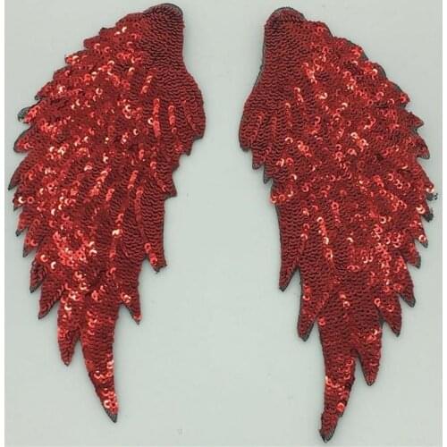 T shirt Women sweet patch sequins 17cm red wings deal with it biker patches for clothing stickers 3d t shirt mens free shipping