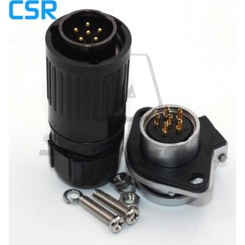 HP20 series Male Female Plug Socket Industrial Cable Connector 6 pin Rated