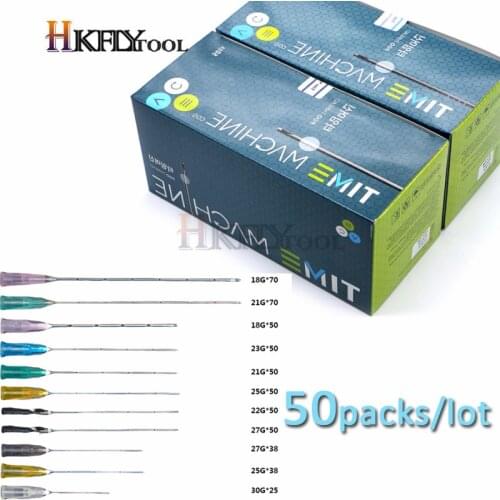 Korea Blunt needle Needle Tips 21G/22G/23G/25G/27G/30G Plain Ends Notched Endo needle tip Syringe 50pcs