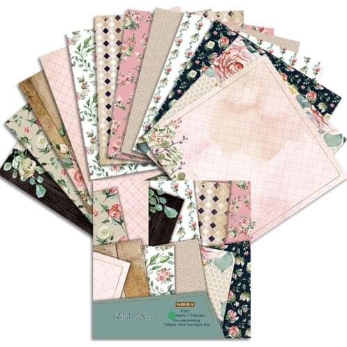 KSCRAFT 12pcs 6" Single-side Printed Right Now pattern creative papercraft art paper handmade scrapbooking kit set books