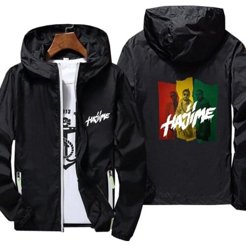 Hajime Miyagi Andy print Jacket women Autumn reflective zipper Windbreaker waterproof Jackets men street Hooded thin Coats