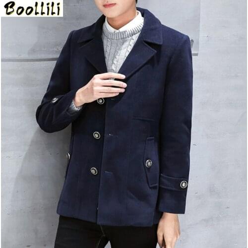 Boollili Woolen Coat For Man Winter Mens Jacket Winter Coat Men Short Overcoat Korean Man Coats Abrigos Casaco Masculino