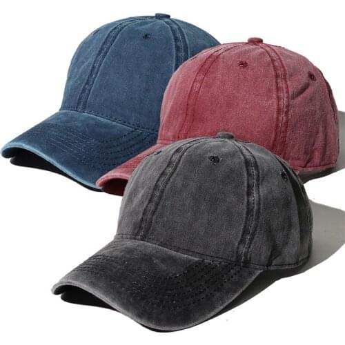 Washed hat curved brim caps men and women couples spring and summer baseball caps solid color hats
