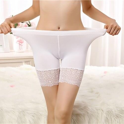 Women Safety Shorts Pants Summer Under Skirt Boyshorts Lace White Seamless Boxers for Women Plus Size Underwear Short Panties