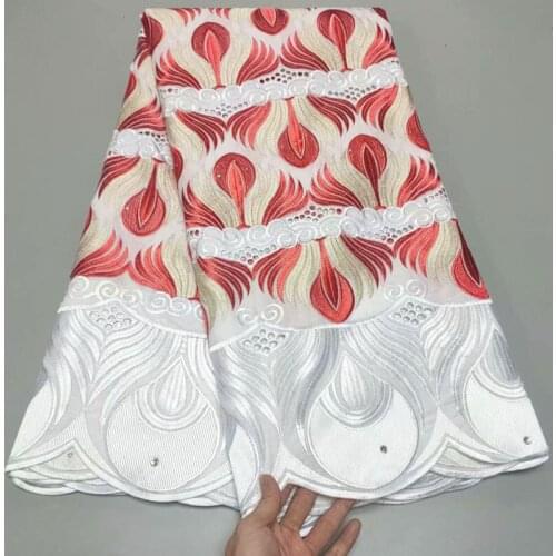 2021Latest High Quality African Nigerian Tulle Lace Fabric Swiss Cotton Embroidery Guipure Dress Wedding Damask Party 5yards