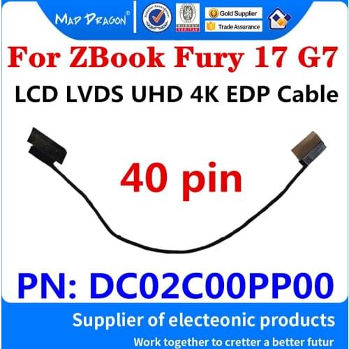 New Original DC02C00PP00 For HP ZBook Fury 17 G7 FPZ70 Laptop LCD EDP UHD 4K LVDS Display Ribbon Video Line Screen Flex Cable
