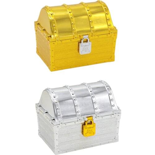 Pirate Treasure Chest Storage Coin Map Gem Jewelry Trinket Case 17x14x13.5cm