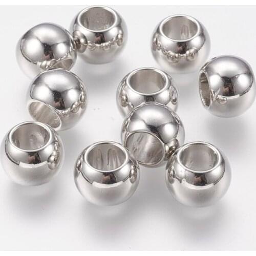 50pcs CCB Plastic Large Hole Beads for Jewelry Findings Accessories DIY Making Bracelet Necklace 12x9.5mm,Hole:6.5mm F50