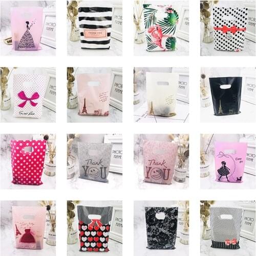 Cheaper More Pattern Jewelry Plastic Bag With Handle 15x20cm Christmas Wedding Gift Thick Shop Gift Shopping Packaging Pouches