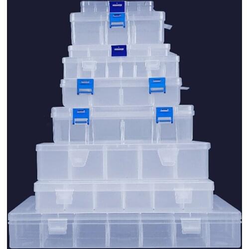 Plastic Storage Box Detachable Divider Organizer Tool Components Kit Grids Case Beads Container Adjustable Jewelry Storage Box