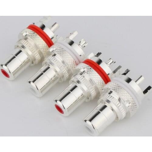 Preffair RS3009 8pcs high quality silver plated RCA Socket Female RCA Jack Socket Connector